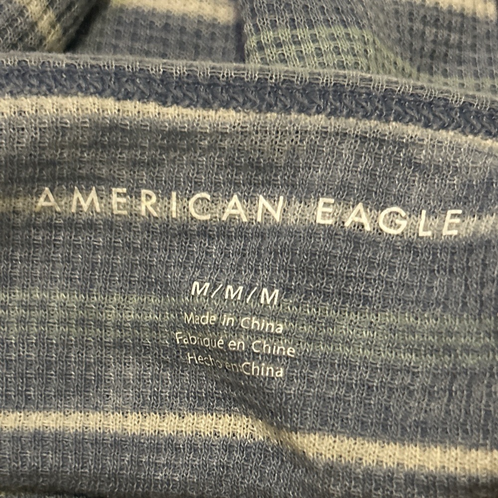 American Eagle Outfitters Blue and Green Striped Crop Top